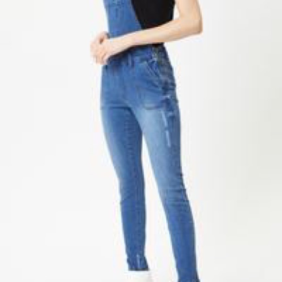 KanCan Denim - KANCAN DAPHNE DEEP BLUE SUPER SKINNY OVERALLS